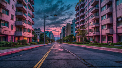 Obraz premium night city street