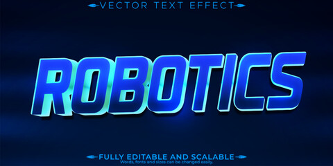 Artificial intelligence text effect, editable technology and science text style