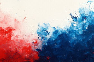 Obraz premium Paint swashes of American Flag Colors in Red, White, and Blue, Vibrant background, room for copy, usa, 