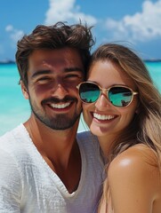 Romantic Couple on Beach