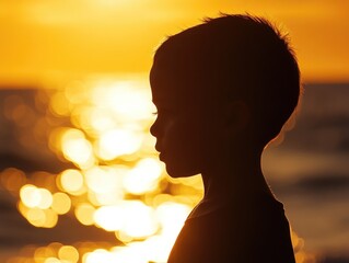 Contemplative Sunset Silhouette