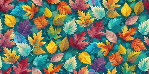 Seamless abstract chunky paint leaves pattern background, abstract, seamless, chunky, paint, leaves, pattern, background