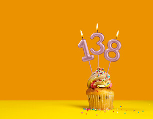 Birthday celebration with cupcake - Candle number 138