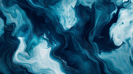 Obraz premium Marbled paper background in deep oceanic tones