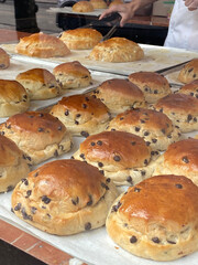 Freshly Baked Buns in a Cafe 