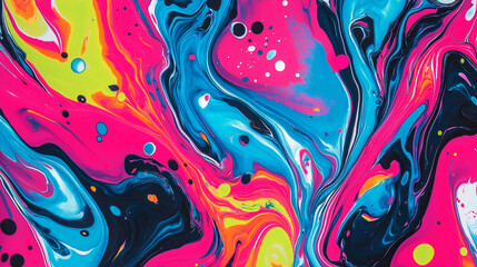 Fototapeta premium Neon-inspired marbled paper background