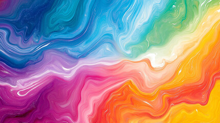 Fototapeta premium Vibrant rainbow marbled paper background