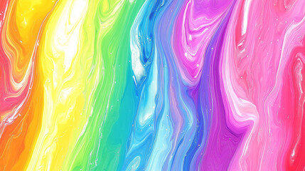 Fototapeta premium Vibrant rainbow marbled paper background