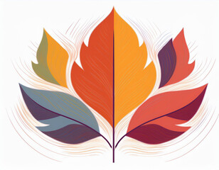Fototapeta premium Abstract Leaf Impression in Varying Autumn Shades Against White Background