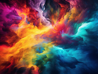 universe on fire colorful rainbow colors