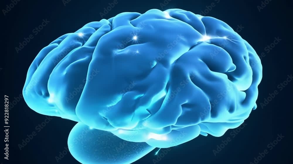 Poster a vibrant digital representation showcases the intricate structures and functions of the human brain