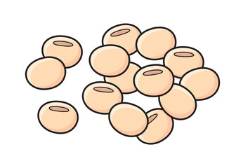 Soybean seeds pile isolated vector illustration