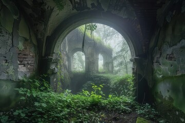Fototapeta premium Overgrown Ruins of an Ancient Temple in the Jungle