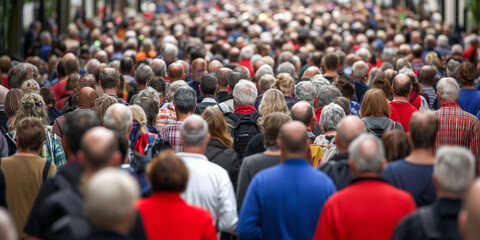 overcrowded areas, rush hour crowds
