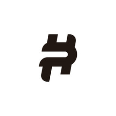 letter ph sillhouette simple geometric logo vector