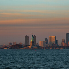 World Trade Center skyline. One World Trade Center. WTC memorial. New York City skyscrapers. Freedom Tower.