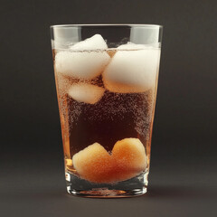 soft drink at glass with high volume of sugar
