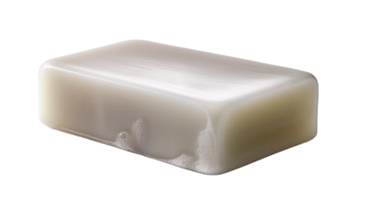Close-Up of a Bar of Soap on White Background