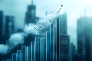 Ascending Bar Graph: CO2 Emission Growth, Highlights personal carbon emissions calculation importance, Promotes environmental awareness and action. 