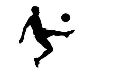 Soccer player, soccer player black white. Soccer player silhouette.	
