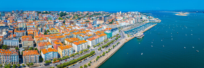Fototapeta premium Aerial view of Santander, the capital city of the Cantabria region on Spain’s north coast