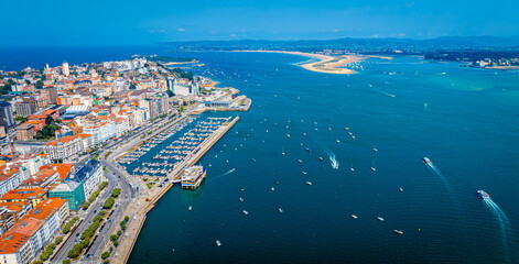 Aerial view of Santander, the capital city of the Cantabria region on Spain’s north coast