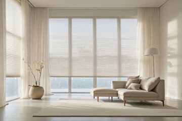 Fototapeta premium An image of sofa and carpet in the room