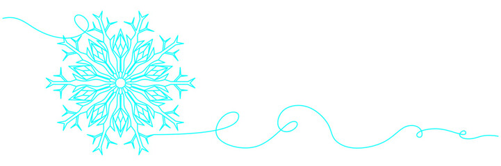 illustration of a snowflake with line art style for christmas and happy new year background	