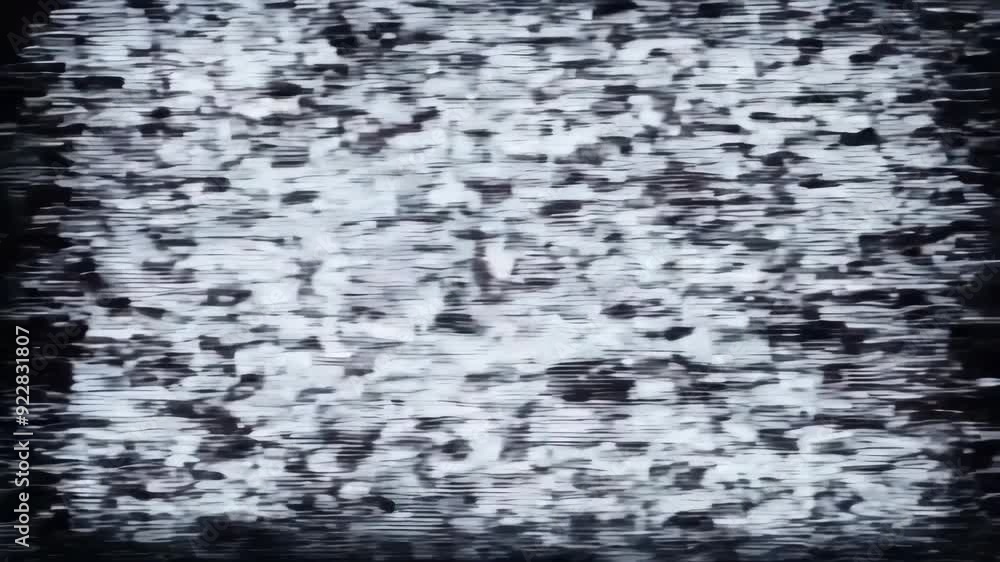 Fototapete animation of glitch noise on black background. abstract random shapes, glitched lines and blocks on 