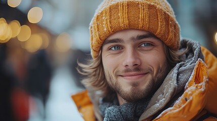 Young Man Smiling As He Is Warmly Embraced From Behind By His Partner, Reflecting Happiness