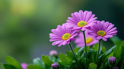 Obraz premium Delicate Pink Daisies Blooming in Nature