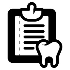 dental patient record on clipboard icon