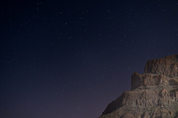 Night Sky and the Cliffs of the Caldera in Teide National Park, Tenerife, Canary Islands, Spain