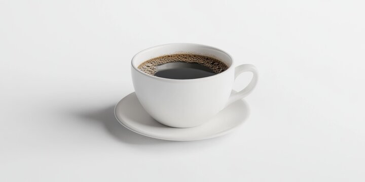 Morning Ritual: Freshly Brewed Coffee in a White Cup, Celebrating National Coffee Day with a Steaming Cup of Bliss.