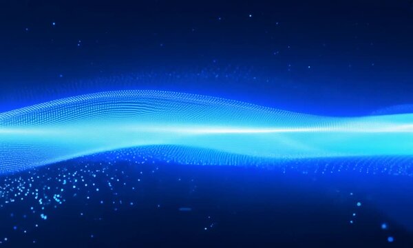 A blue line with a lot of dots in it. The line is very long and it looks like it is moving
