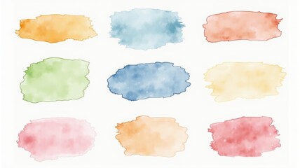 Colorful Watercolor Brush Strokes Illustration - Aesthetic Background for Design Projects and Art Works