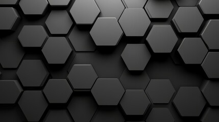 Obraz premium Geometric hexagon pattern, grayscale spectrum, minimalist layout, smooth surface texture, subtle shadowing