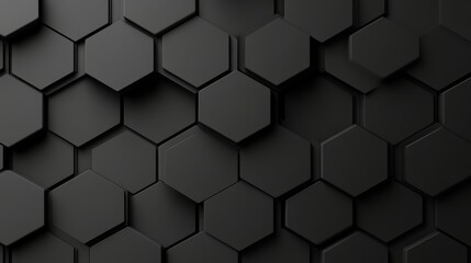 Geometric hexagon pattern, grayscale spectrum, minimalist layout, smooth surface texture, subtle shadowing