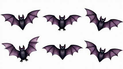 Naklejka premium Cute Bat Illustrations for Halloween Decorations and Projects