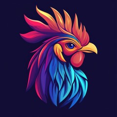 Obraz premium vector colorful chicken logo 