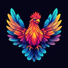 Obraz premium vector colorful chicken logo 