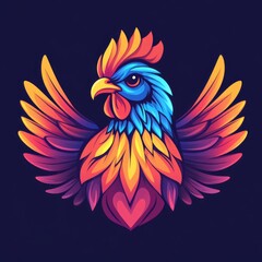 Fototapeta premium vector colorful chicken logo 