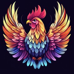 Obraz premium vector colorful chicken logo 
