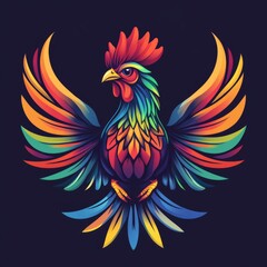 Obraz premium vector colorful chicken logo 