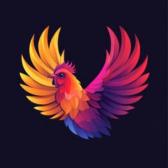 Obraz premium vector colorful chicken logo 