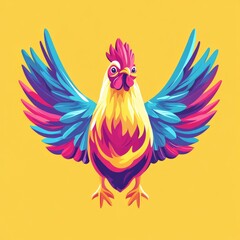 Obraz premium vector colorful chicken logo 