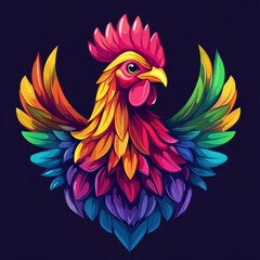 Fototapeta premium vector colorful chicken logo 