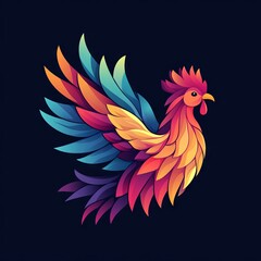 Obraz premium vector colorful chicken logo 