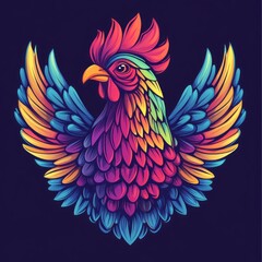 Obraz premium vector colorful chicken logo 