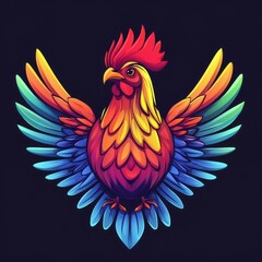 Fototapeta premium vector colorful chicken logo 